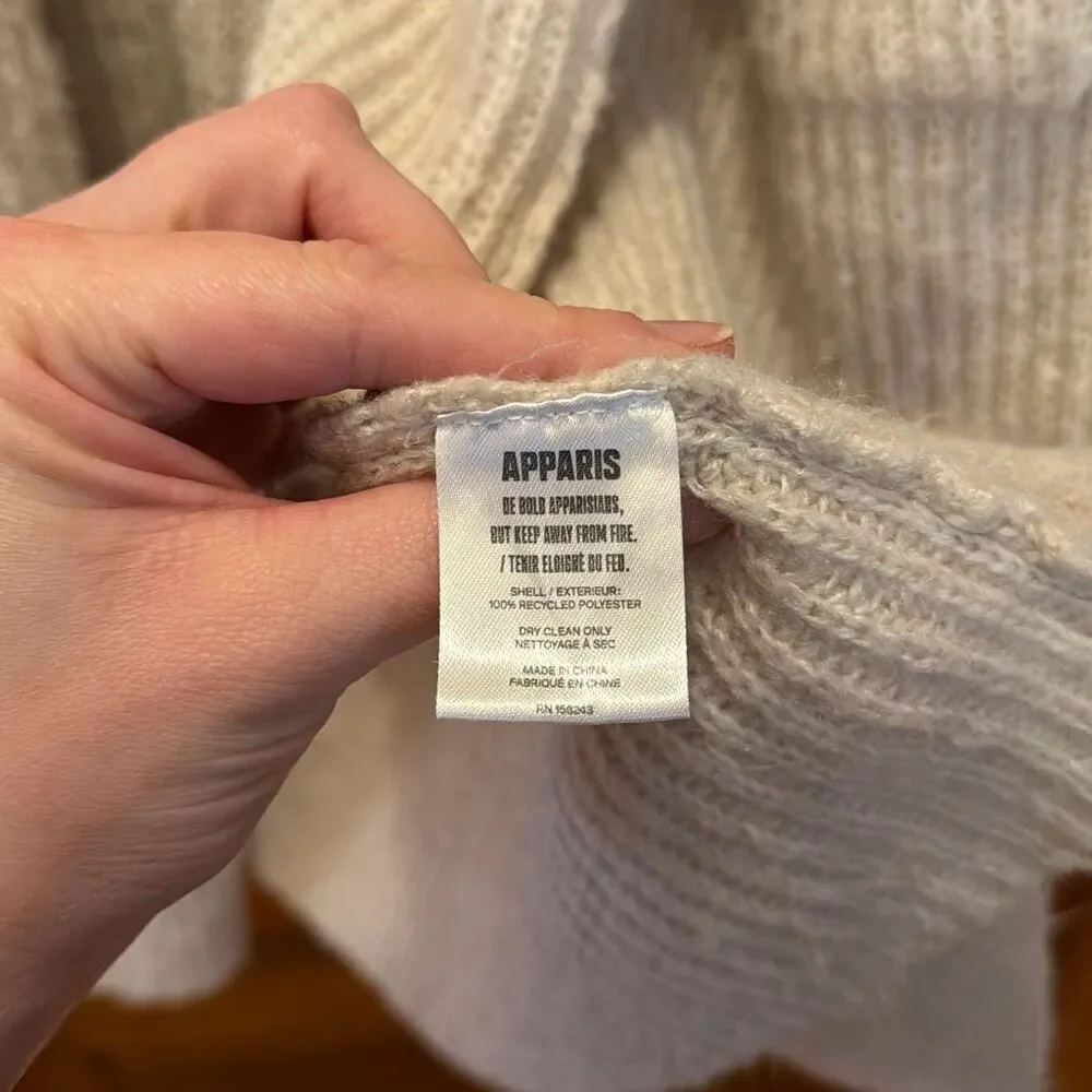 Apparis Joey 2 Cream Colored Open Knit Cardigan Women’s Extra Small - Picture 5 of 7